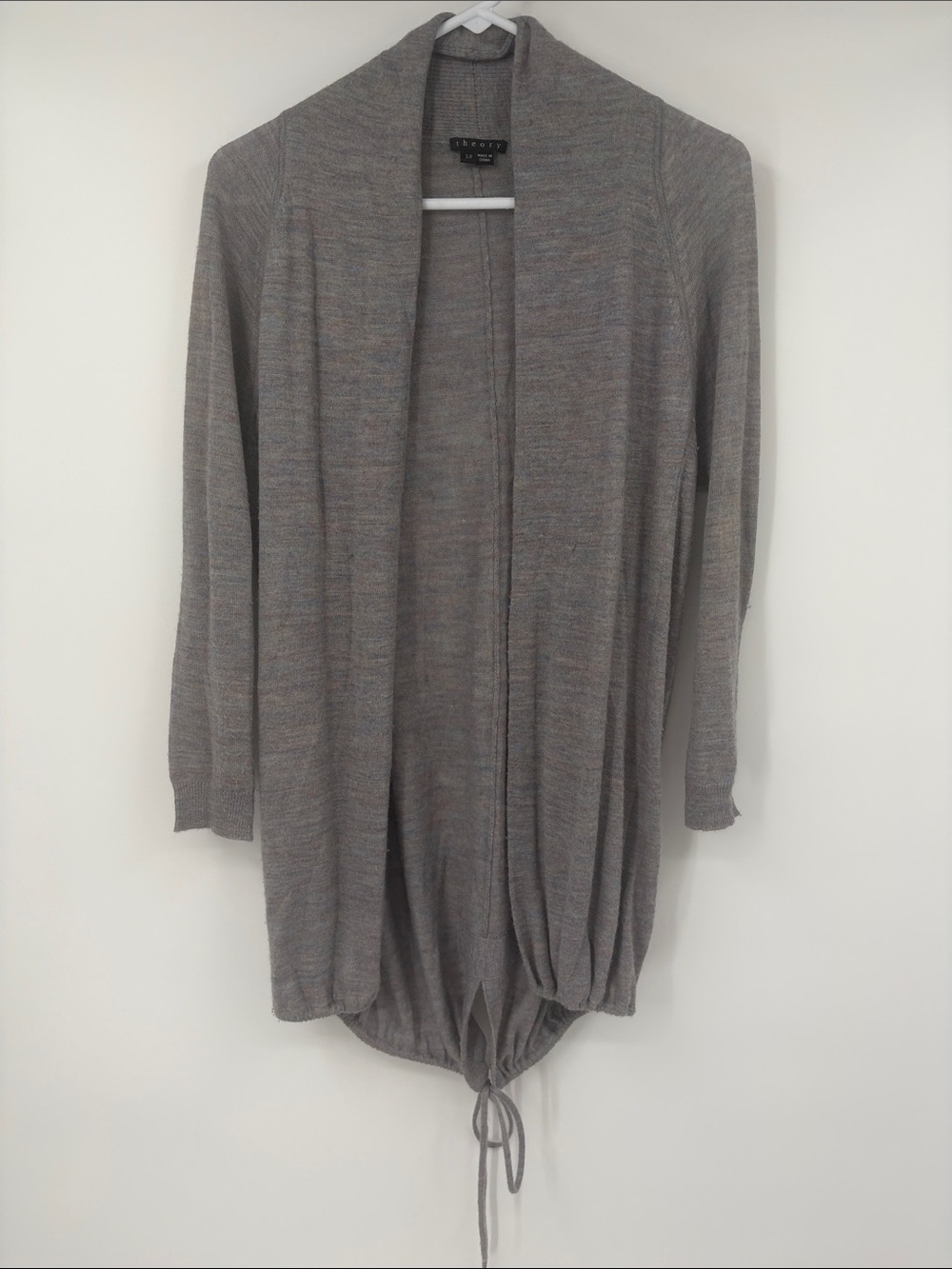 Theory Grey Multicolor Knit Open Cardigan Size Small